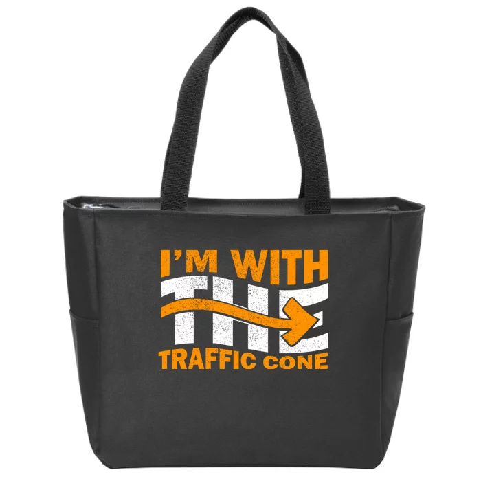 IM With The Traffic Cone Costume Funny Halloween Couple Zip Tote Bag