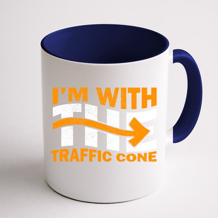 IM With The Traffic Cone Costume Funny Halloween Couple Front & Back Coffee Mug