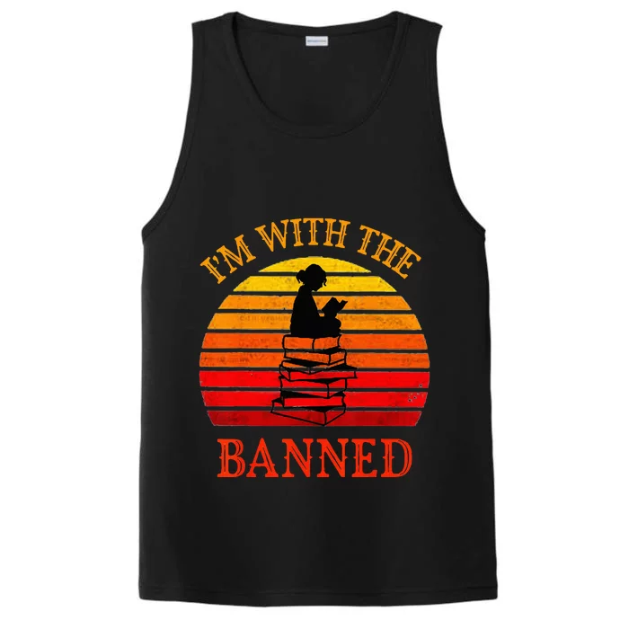 I'm With The Banned Books I Read Banned Books Lovers Performance Tank