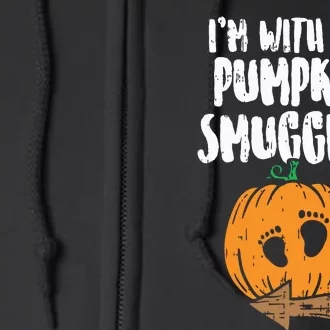 Im With The Pumpkin Smuggler Halloween Pregnancy Couple Dad Full Zip Hoodie