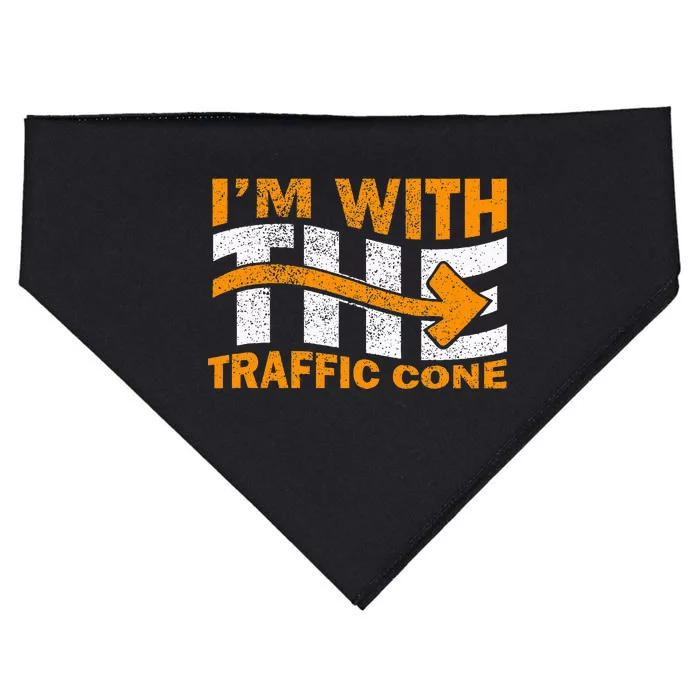 IM With The Traffic Cone Costume Funny Halloween Couple USA-Made Doggie Bandana