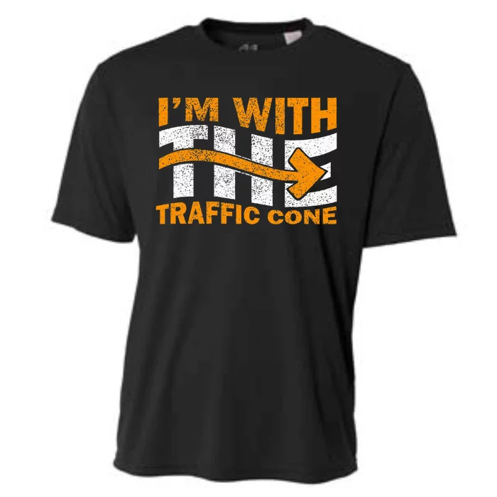 IM With The Traffic Cone Costume Funny Halloween Couple Cooling Performance Crew T-Shirt