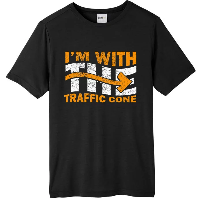 IM With The Traffic Cone Costume Funny Halloween Couple ChromaSoft Performance T-Shirt