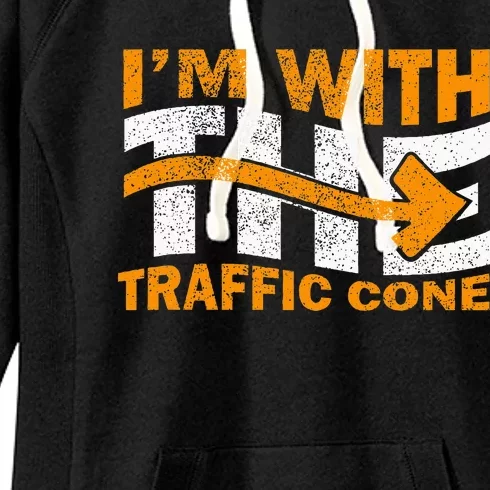 IM With The Traffic Cone Costume Funny Halloween Couple Women's Fleece Hoodie