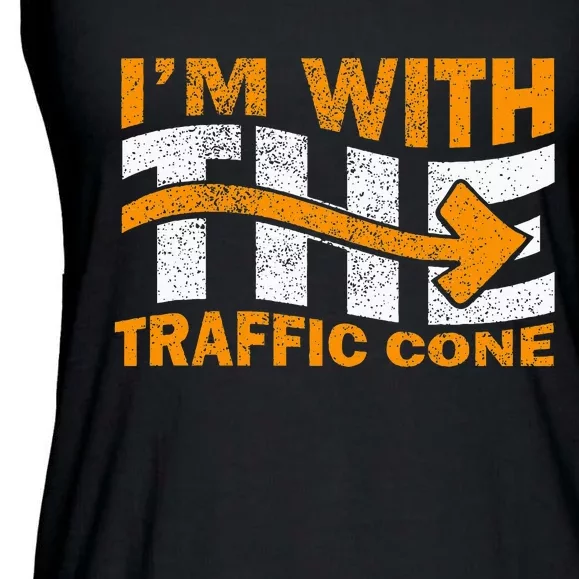 IM With The Traffic Cone Costume Funny Halloween Couple Ladies Essential Flowy Tank