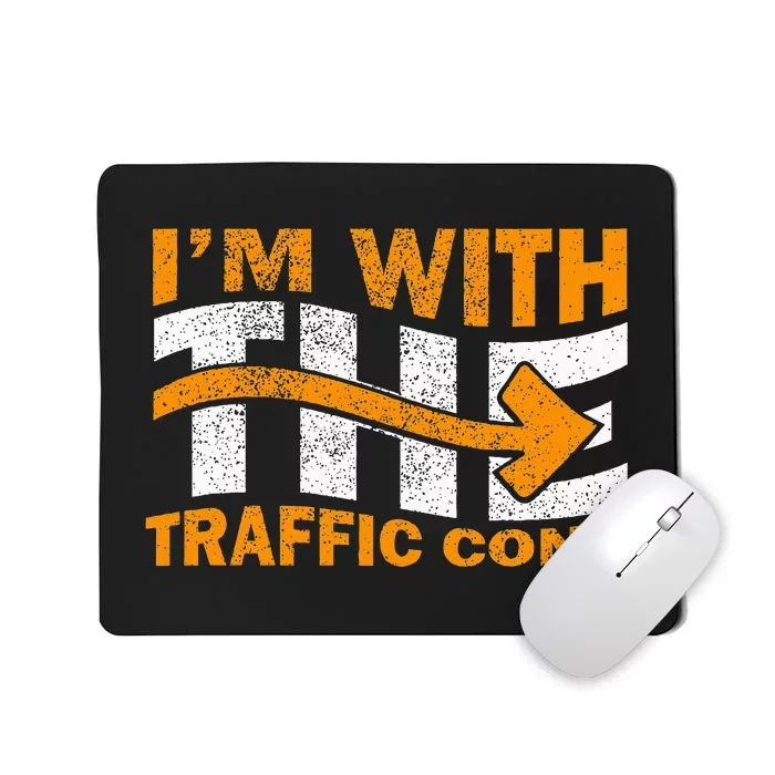 IM With The Traffic Cone Costume Funny Halloween Couple Mousepad