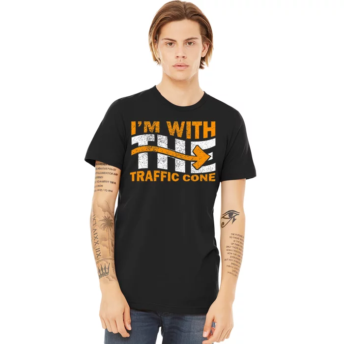 IM With The Traffic Cone Costume Funny Halloween Couple Premium T-Shirt