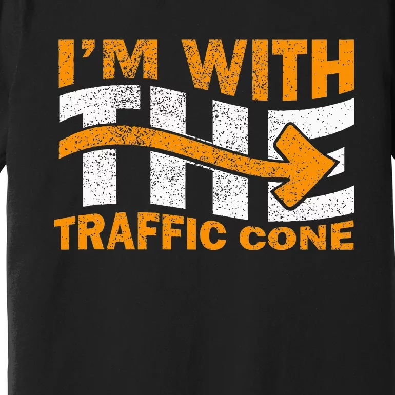 IM With The Traffic Cone Costume Funny Halloween Couple Premium T-Shirt