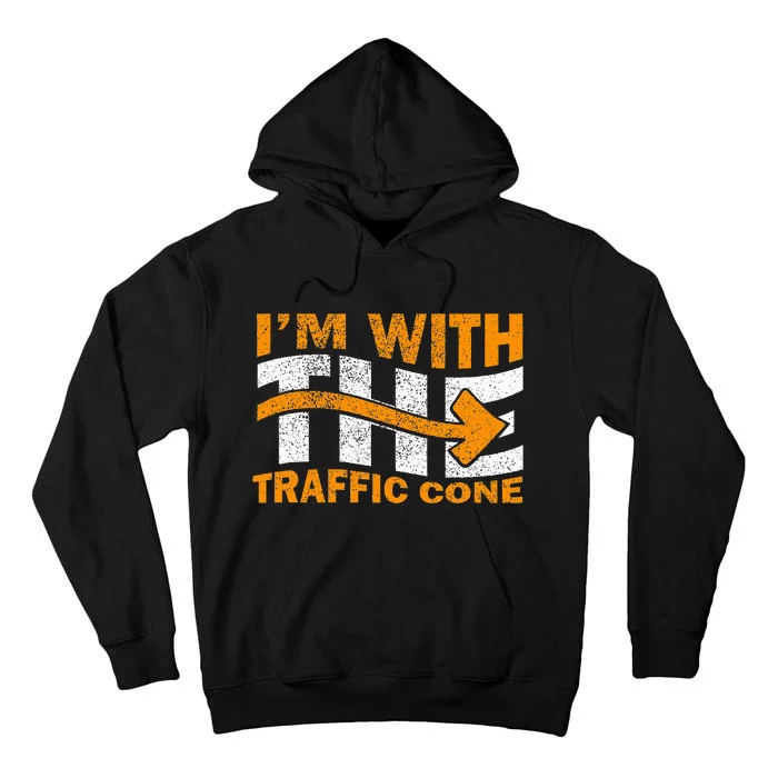 IM With The Traffic Cone Costume Funny Halloween Couple Tall Hoodie