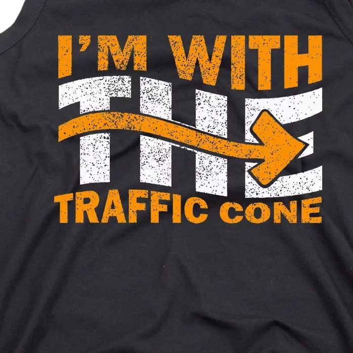 IM With The Traffic Cone Costume Funny Halloween Couple Tank Top