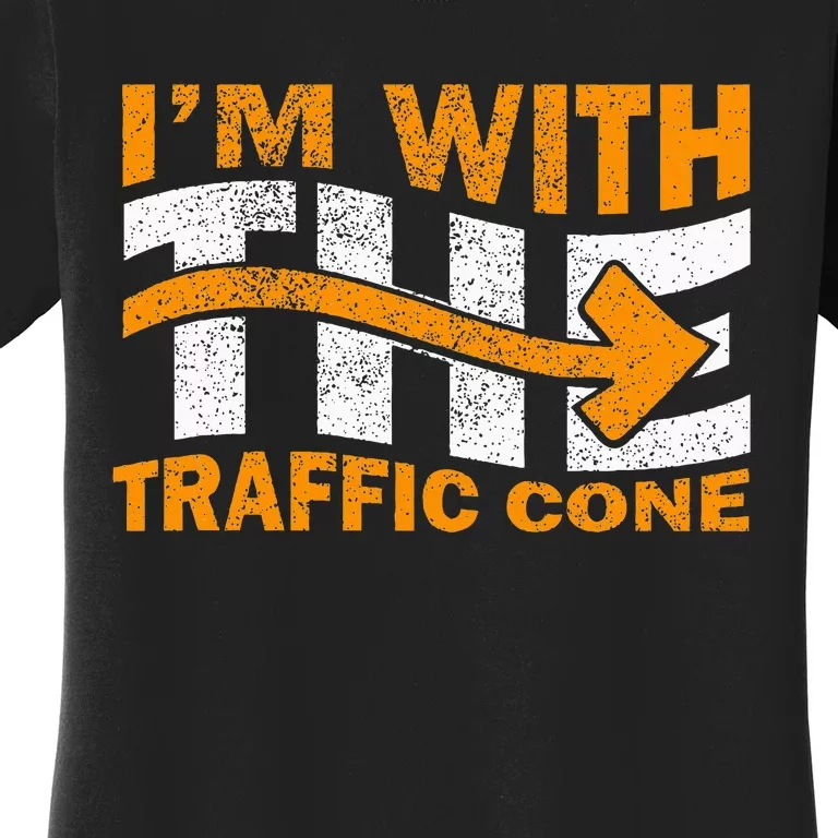 IM With The Traffic Cone Costume Funny Halloween Couple Women's T-Shirt