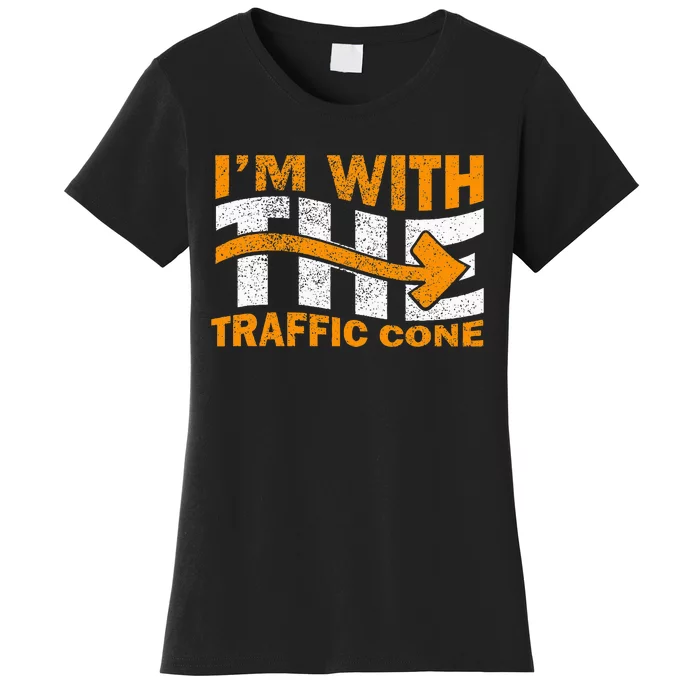 IM With The Traffic Cone Costume Funny Halloween Couple Women's T-Shirt