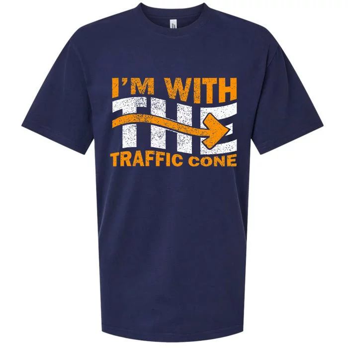 IM With The Traffic Cone Costume Funny Halloween Couple Sueded Cloud Jersey T-Shirt