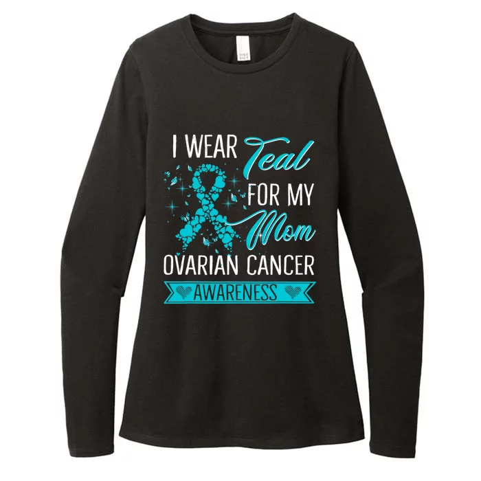 I Wear Teal For My Mom Ovarian Cancer Awareness Gift Womens CVC Long Sleeve Shirt