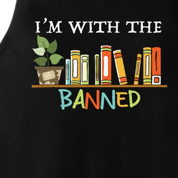 I'm with The Banned Books I Read Banned Books Lovers Ladies Tri-Blend Wicking Tank