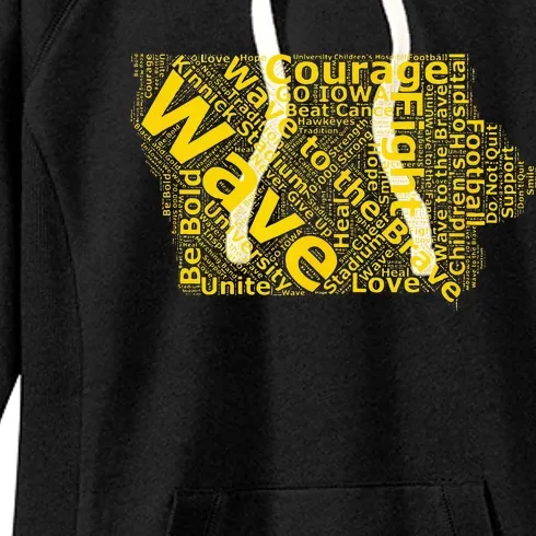 Iowa Wave To The Brave Sick Children Word Cloud Women's Fleece Hoodie