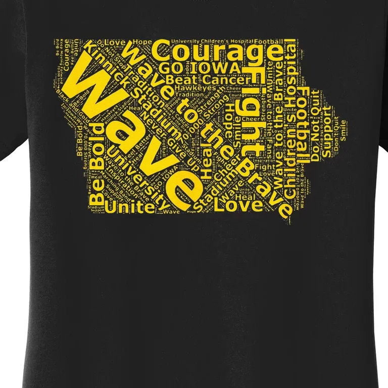 Iowa Wave To The Brave Sick Children Word Cloud Women's T-Shirt