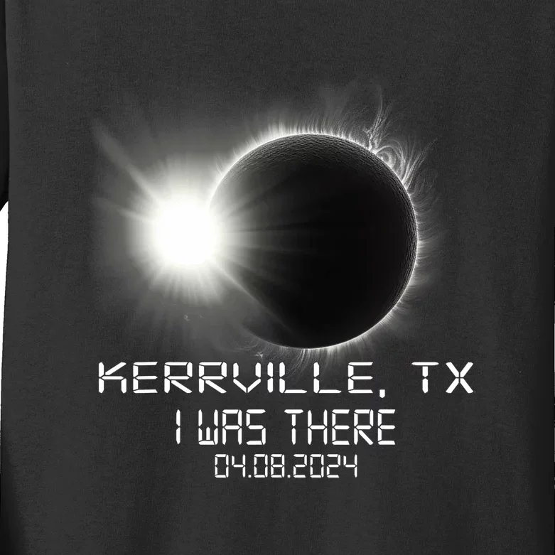 I Was There Total Solar Eclipse Kerrville Texas Kids Long Sleeve Shirt