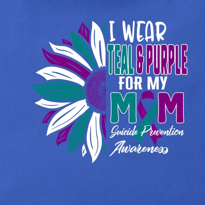 I Wear Teal And Purple For My Mom Suicide Prevention Awareness Gift Zip Tote Bag