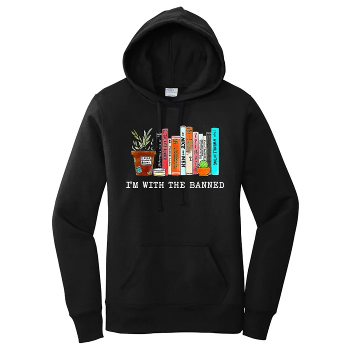 Im With The Banned Funny Book Readers I Read Banned Books Women's Pullover Hoodie