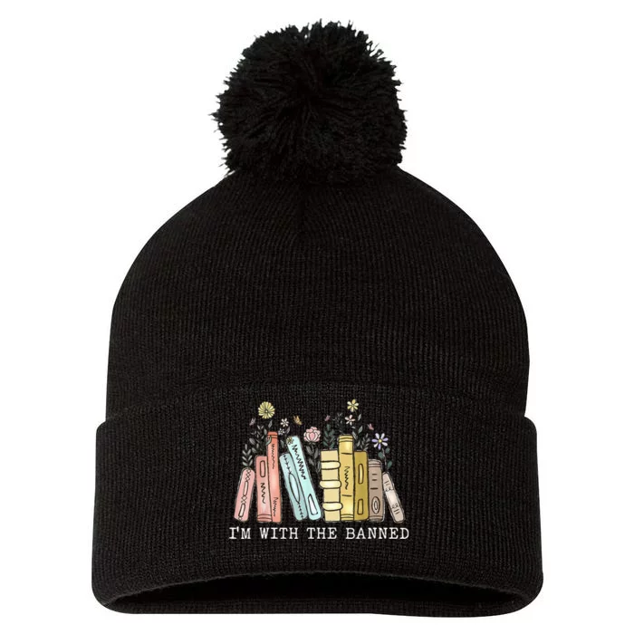 IM With The Banned Books I Read Banned Books Lovers Pom Pom 12in Knit Beanie