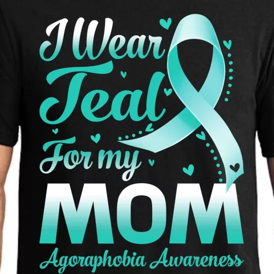 I Wear Teal For My Mom Agoraphobia Awareness Ribbon Gift Pajama Set