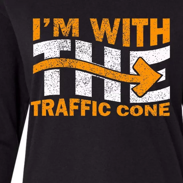 IM With The Traffic Cone Costume Womens Cotton Relaxed Long Sleeve T-Shirt