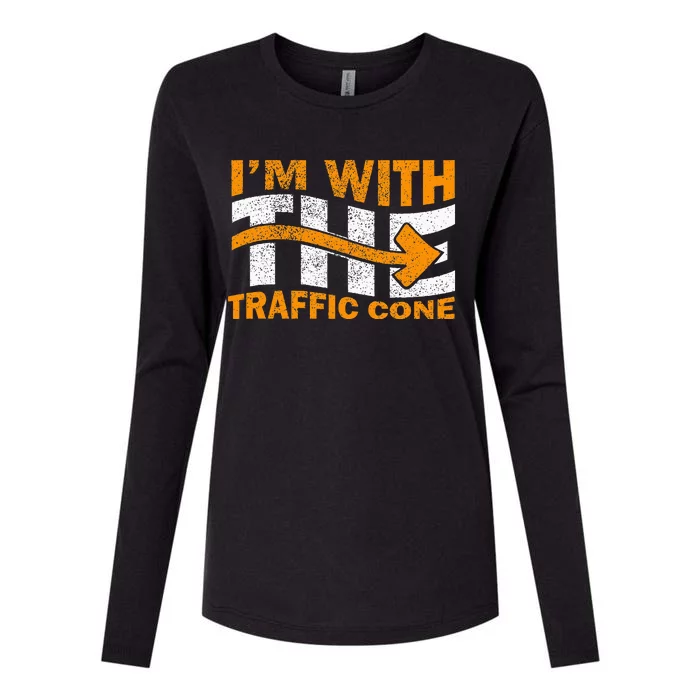 IM With The Traffic Cone Costume Womens Cotton Relaxed Long Sleeve T-Shirt