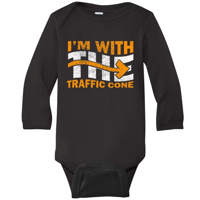 IM With The Traffic Cone Costume Baby Long Sleeve Bodysuit