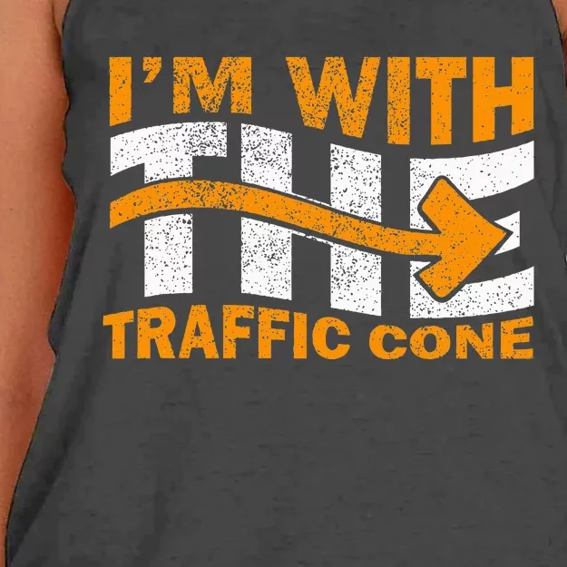 IM With The Traffic Cone Costume Women's Knotted Racerback Tank