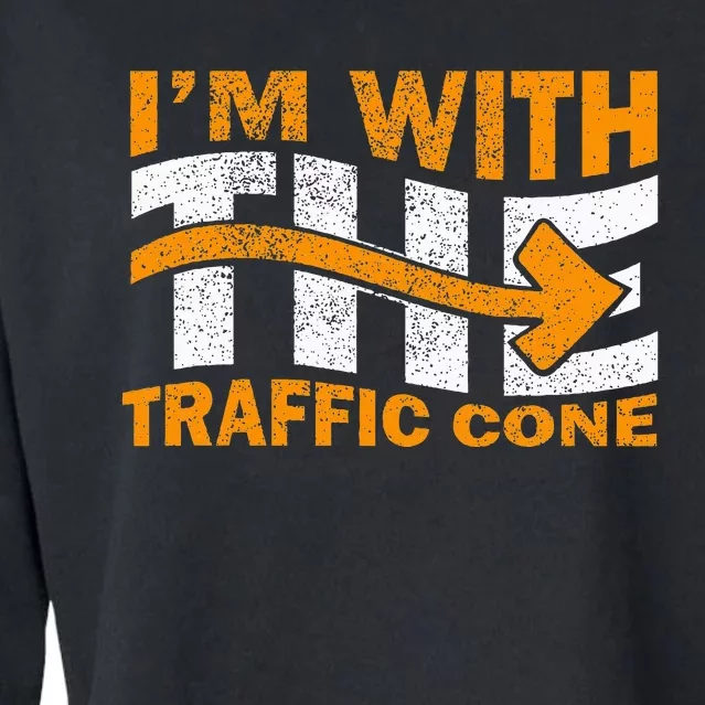 IM With The Traffic Cone Costume Cropped Pullover Crew