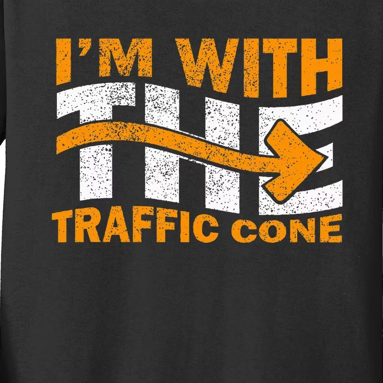 IM With The Traffic Cone Costume Kids Long Sleeve Shirt