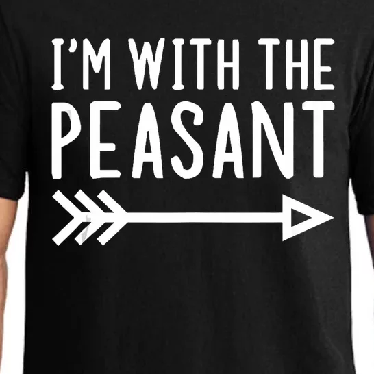 IM With The Peasant Funny Matching Halloween Couple Costume Pajama Set