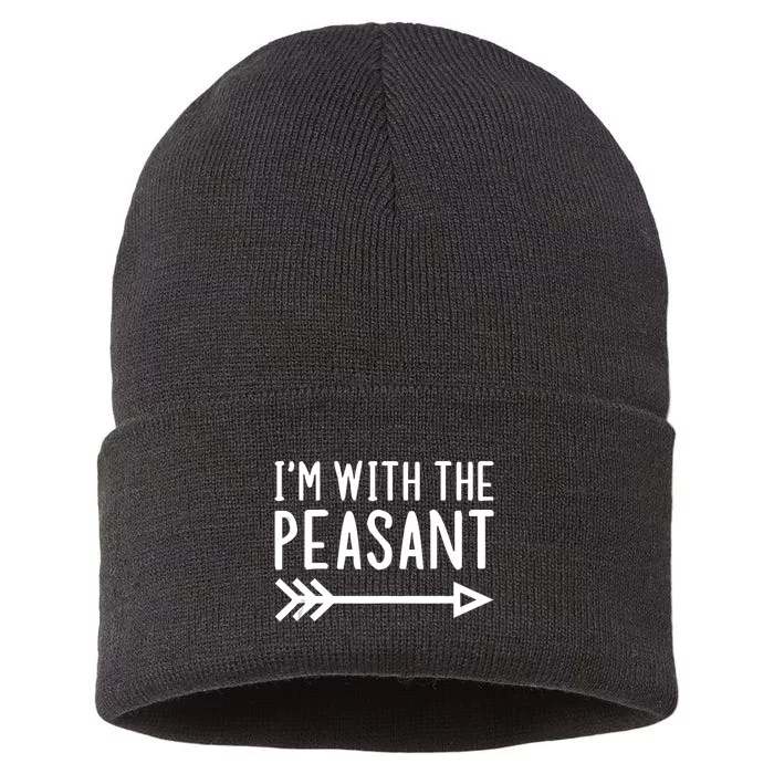 IM With The Peasant Funny Matching Halloween Couple Costume Sustainable Knit Beanie