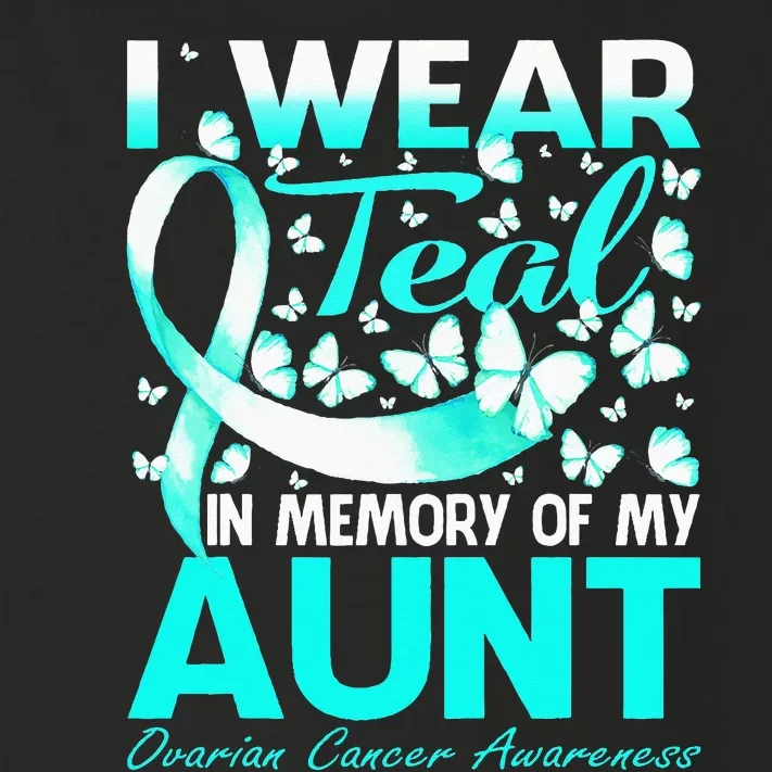 I Wear Teal In Memory Of My Aunt Ovarian Cancer Toddler Long Sleeve Shirt