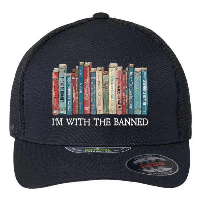 Im With The Banned Books Reading Librarian Flexfit Unipanel Trucker Cap