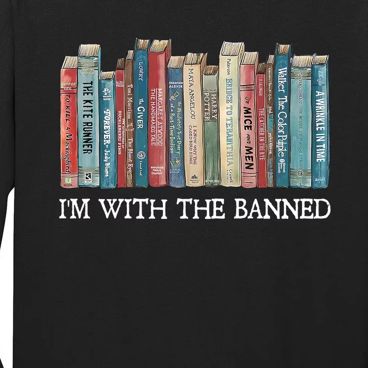 Im With The Banned Books Reading Librarian Tall Long Sleeve T-Shirt