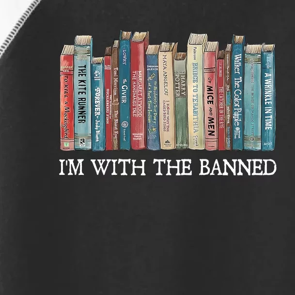 Im With The Banned Books Reading Librarian Toddler Fine Jersey T-Shirt