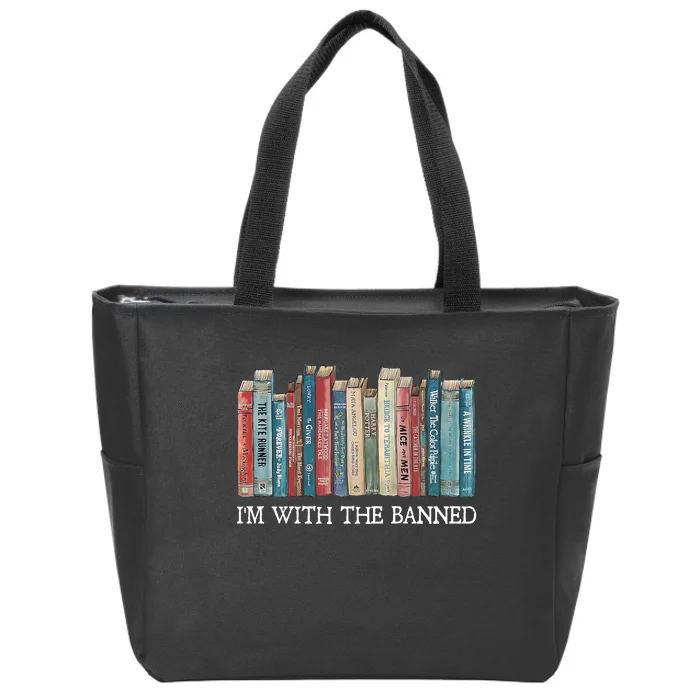 Im With The Banned Books Reading Librarian Zip Tote Bag