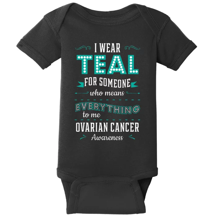 I Wear Teal Ovarian Cancer Awareness Carcinoma Gynecology Baby Bodysuit