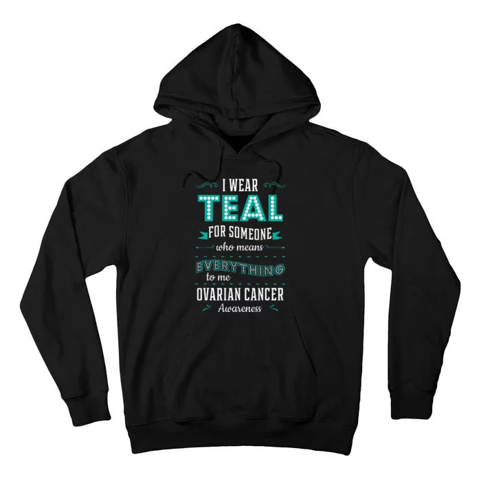 I Wear Teal Ovarian Cancer Awareness Carcinoma Gynecology Tall Hoodie