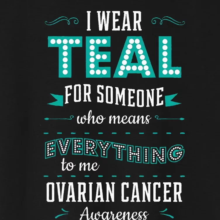 I Wear Teal Ovarian Cancer Awareness Carcinoma Gynecology Women's Crop Top Tee