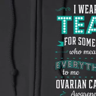 I Wear Teal Ovarian Cancer Awareness Carcinoma Gynecology Full Zip Hoodie