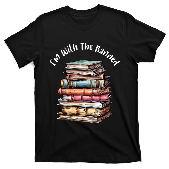 IM With The Banned Books Vintage Librarian Life Retro T-Shirt