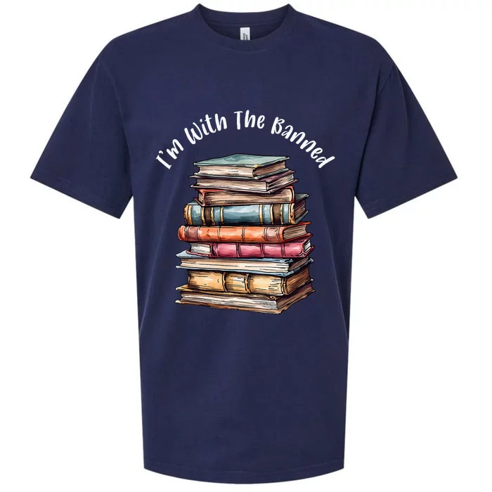 IM With The Banned Books Vintage Librarian Life Retro Sueded Cloud Jersey T-Shirt