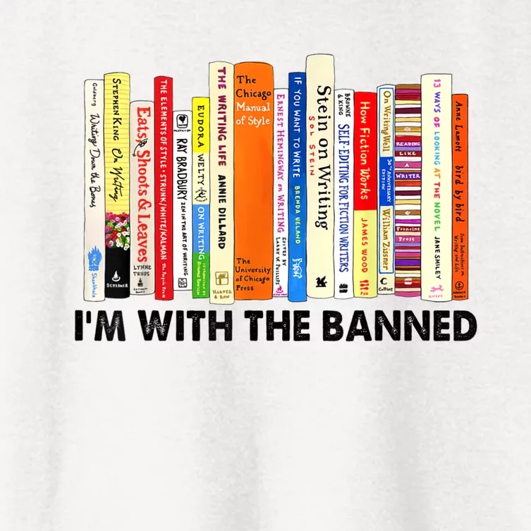 Im With The Banned Banned Books Reading Librarian Bookish Women's Crop Top Tee