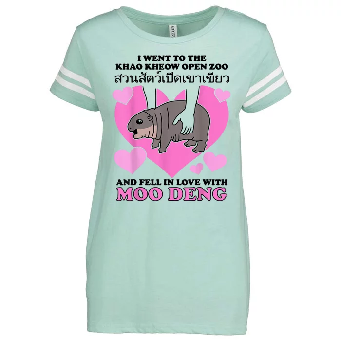 I Went To The Khao Kheow Zoo And Fell In Love With Moo Deng Enza Ladies Jersey Football T-Shirt