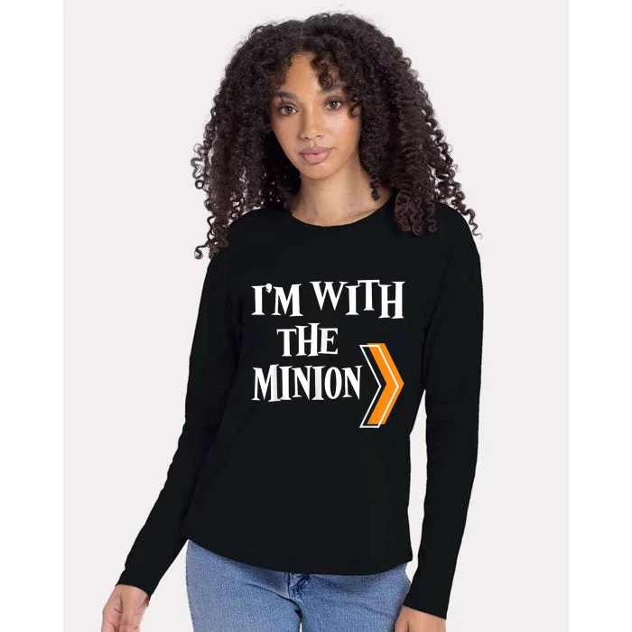 IM With The Minion Funny Couples Halloween Womens Cotton Relaxed Long Sleeve T-Shirt