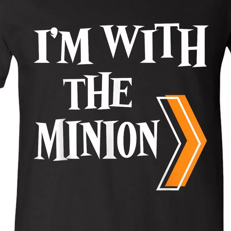 IM With The Minion Funny Couples Halloween V-Neck T-Shirt