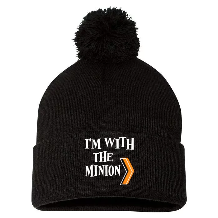 IM With The Minion Funny Couples Halloween Pom Pom 12in Knit Beanie